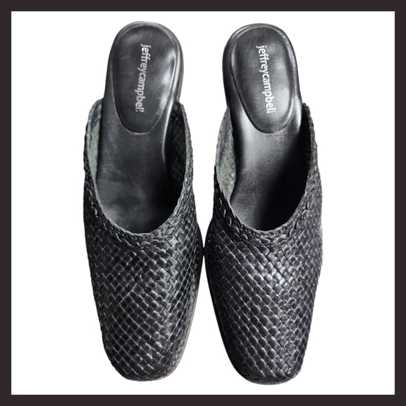 Jeffrey Campbell | Avanti Weave Leather Slip-on Mules (8/39) - Picture 2 of 13